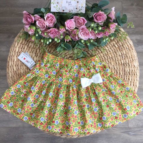 chân váy hoa thô xuân hè bé gái size 3- 10-