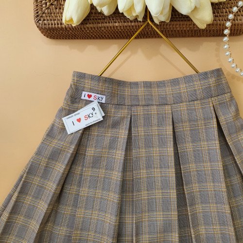 Chân váy kẻ xếp ly cho học sinh size 7 -15 - mầu kẻ nâu sáng-KIDSKY-bán sỉ Chân váy kẻ xếp ly cho học sinh size 7 -15 - mầu kẻ nâu sáng Chân váy kẻ xếp ly cho học sinh size 7 -15 - mầu kẻ nâu sáng-CHÂN VÁY HÈ SIZE ĐẠI