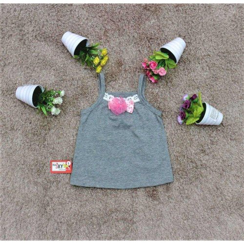 Áo hai dây nơ cotton - A4655-kidsky-bán sỉ Áo hai dây nơ cotton - A4655 Áo hai dây nơ cotton - A4655-