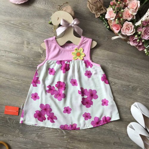 Áo hoa lanh sát nách bé gái- A56135-4-kidsky-bán sỉ Áo hoa lanh sát nách bé gái- A56135-4 Áo hoa lanh sát nách bé gái- A56135-4-