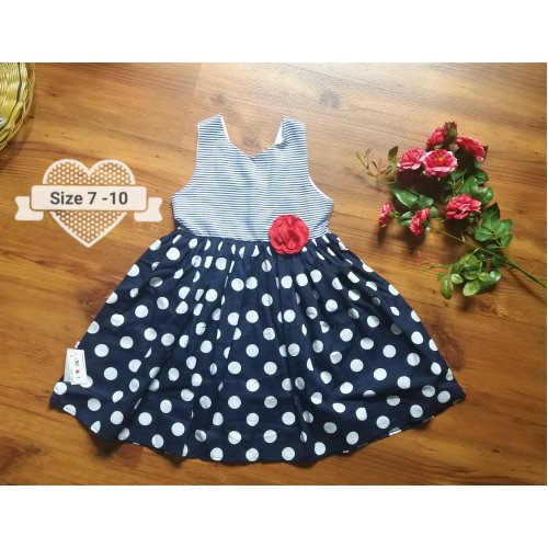váy maxi thân kẻ chân chấm bi size 7 -10-kidsky-bán sỉ váy maxi thân kẻ chân chấm bi size 7 -10 váy maxi thân kẻ chân chấm bi size 7 -10-