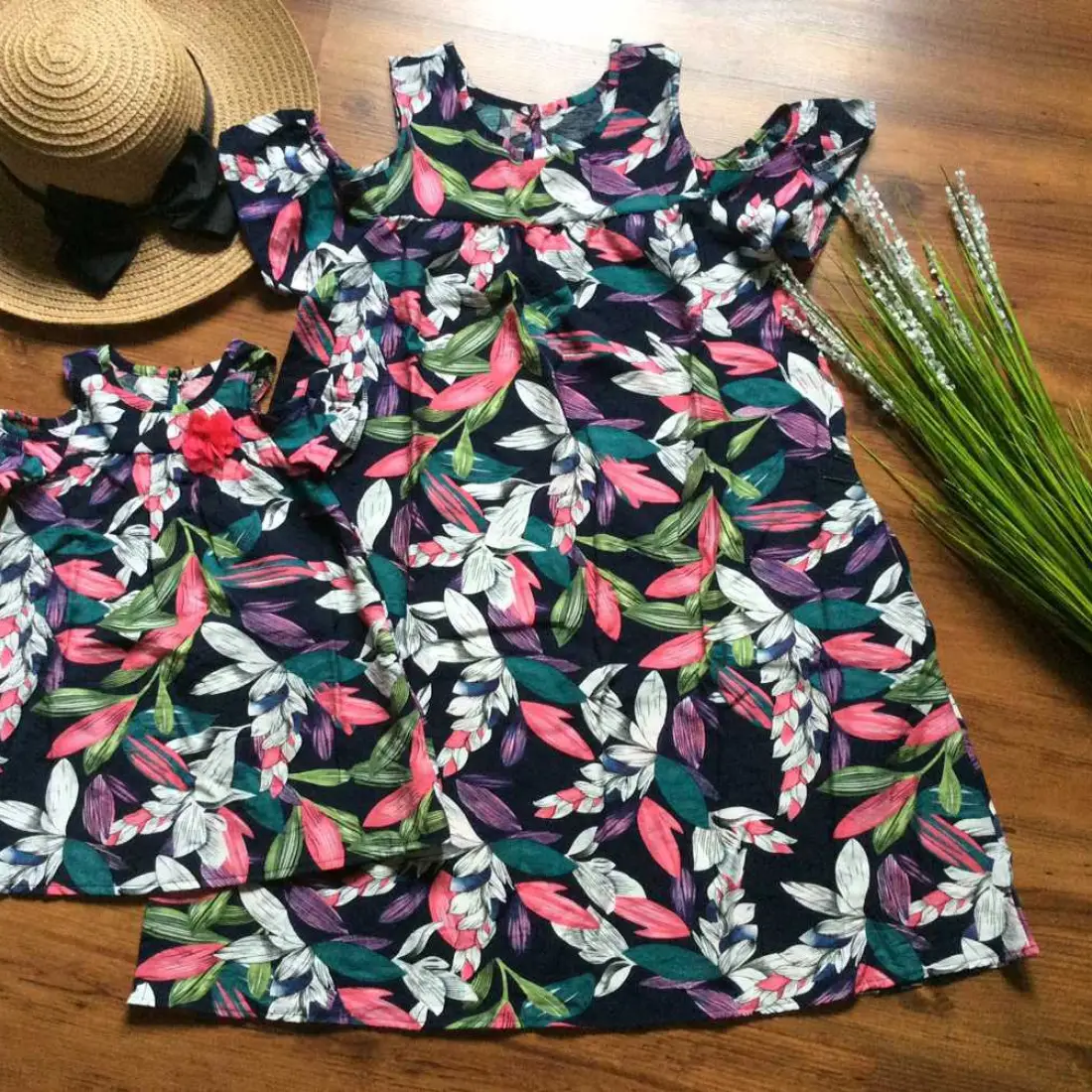 Váy tơ đũi tay trễ dún ngực size đại S -L-
