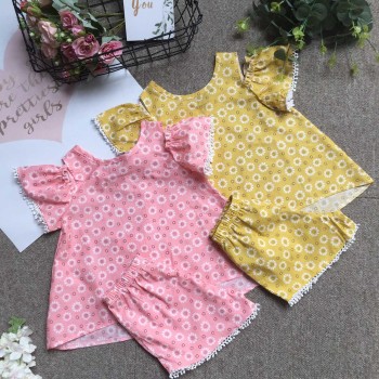 Bộ hoa thô tay trễ size 4-8