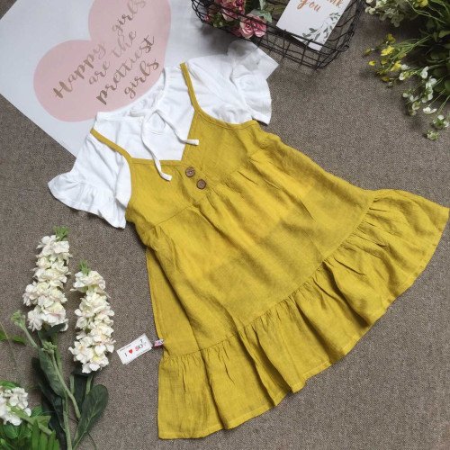 Combo váy yếm đũi tằm kèm áo cotton size 7 -10-kidsky-bán sỉ Combo váy yếm đũi tằm kèm áo cotton size 7 -10 Combo váy yếm đũi tằm kèm áo cotton size 7 -10-