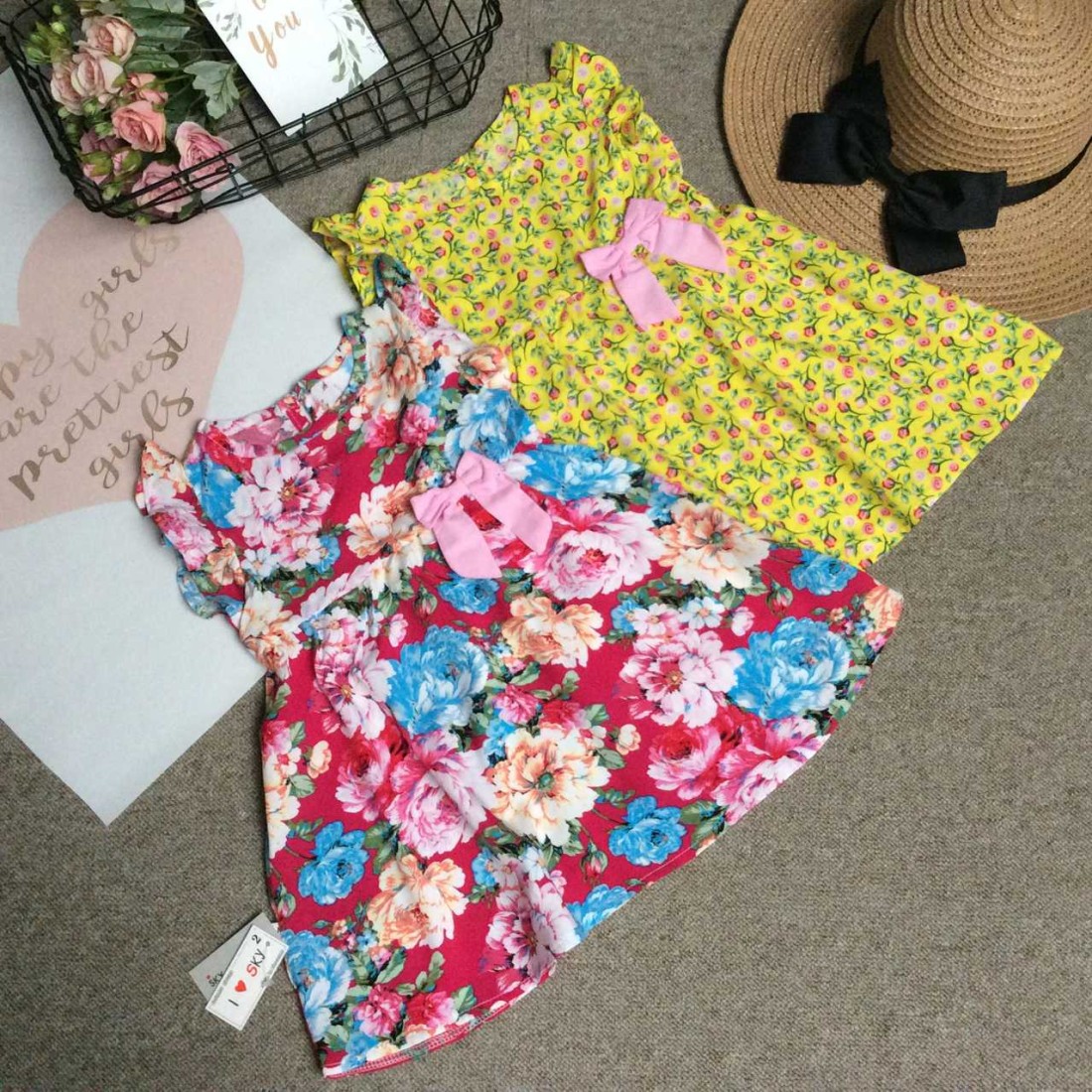 Váy lanh hoa tay tiên size 2-6-