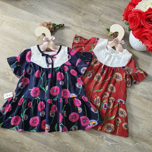 Váy hoa lụa đuôi cá - V50215-kidsky-bán sỉ Váy hoa lụa đuôi cá - V50215 Váy hoa lụa đuôi cá - V50215-
