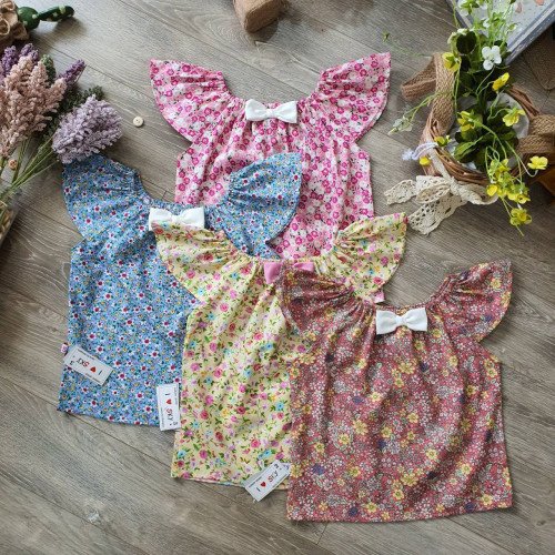 Áo váy hoa tay tiên size 2-6-kidsky-bán sỉ Áo váy hoa tay tiên size 2-6 Áo váy hoa tay tiên size 2-6-