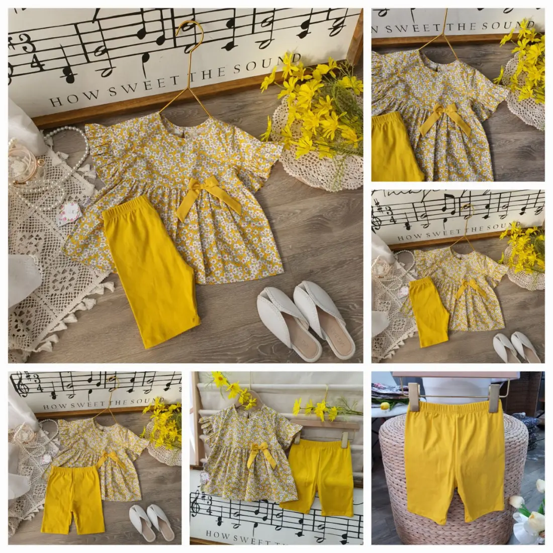 Bộ hoa tay loe bé gái quần legging size 2-6-kidsky-bán sỉ Bộ hoa tay loe bé gái quần legging size 2-6 Bộ hoa tay loe bé gái quần legging size 2-6-BỘ XUÂN HÈ BÉ GÁI