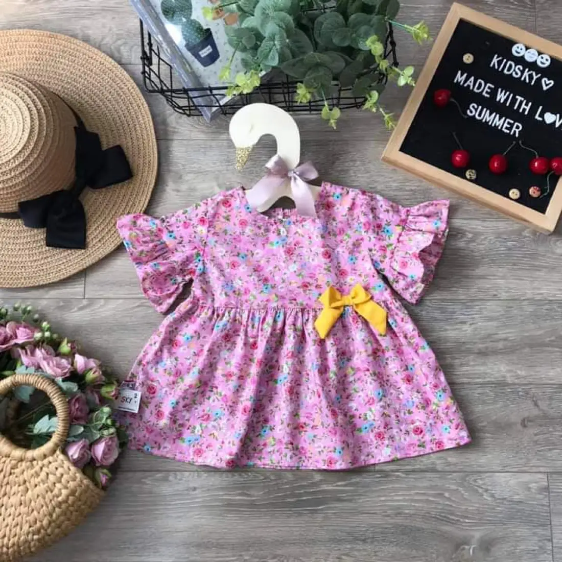 Bộ hoa tay loe bé gái quần legging size 2-6-kidsky-bán sỉ Bộ hoa tay loe bé gái quần legging size 2-6 Bộ hoa tay loe bé gái quần legging size 2-6-BỘ XUÂN HÈ BÉ GÁI