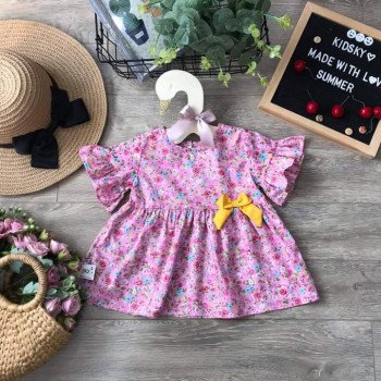 Bộ hoa tay loe bé gái quần legging size 2-6 Bộ hoa tay loe bé gái quần legging size 2-6