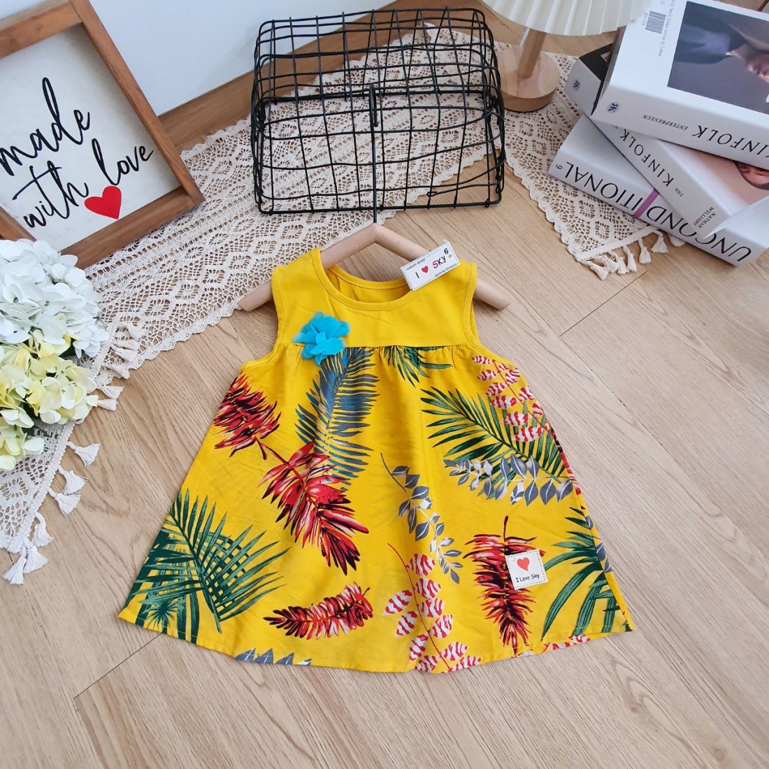 Áo 3 lỗ cotton phối lanh đũi size 6 -10-ÁO ĐŨI-LANH-BOI BÉ  GÁI