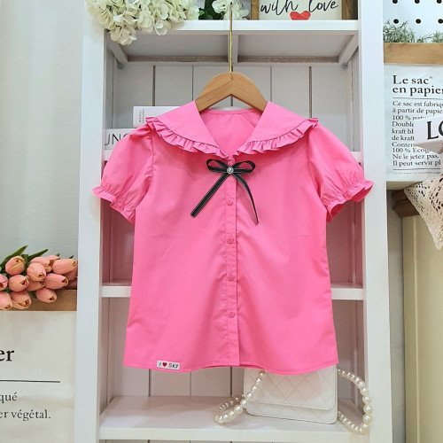 Áo sơ mi học sinh bé gái cổ sen size 7 -11-kidsky-bán sỉ Áo sơ mi học sinh bé gái cổ sen size 7 -11 Áo sơ mi học sinh bé gái cổ sen size 7 -11-ÁO SƠ MI CỘC TAY BÉ GÁI